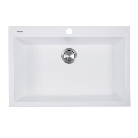 Nantucket Sinks Large Single Bowl Dual-mount Granite Composite White PR3020-DM-W